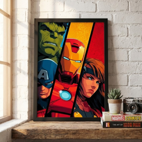 Premium Avengers Assemble Framed Poster for Wall Decor | Vibrant Marvel Superhero Art for Home & Office | Ideal Gift for Fans