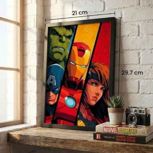 Premium Avengers Assemble Framed Poster for Wall Decor | Vibrant Marvel Superhero Art for Home & Office | Ideal Gift for Fans